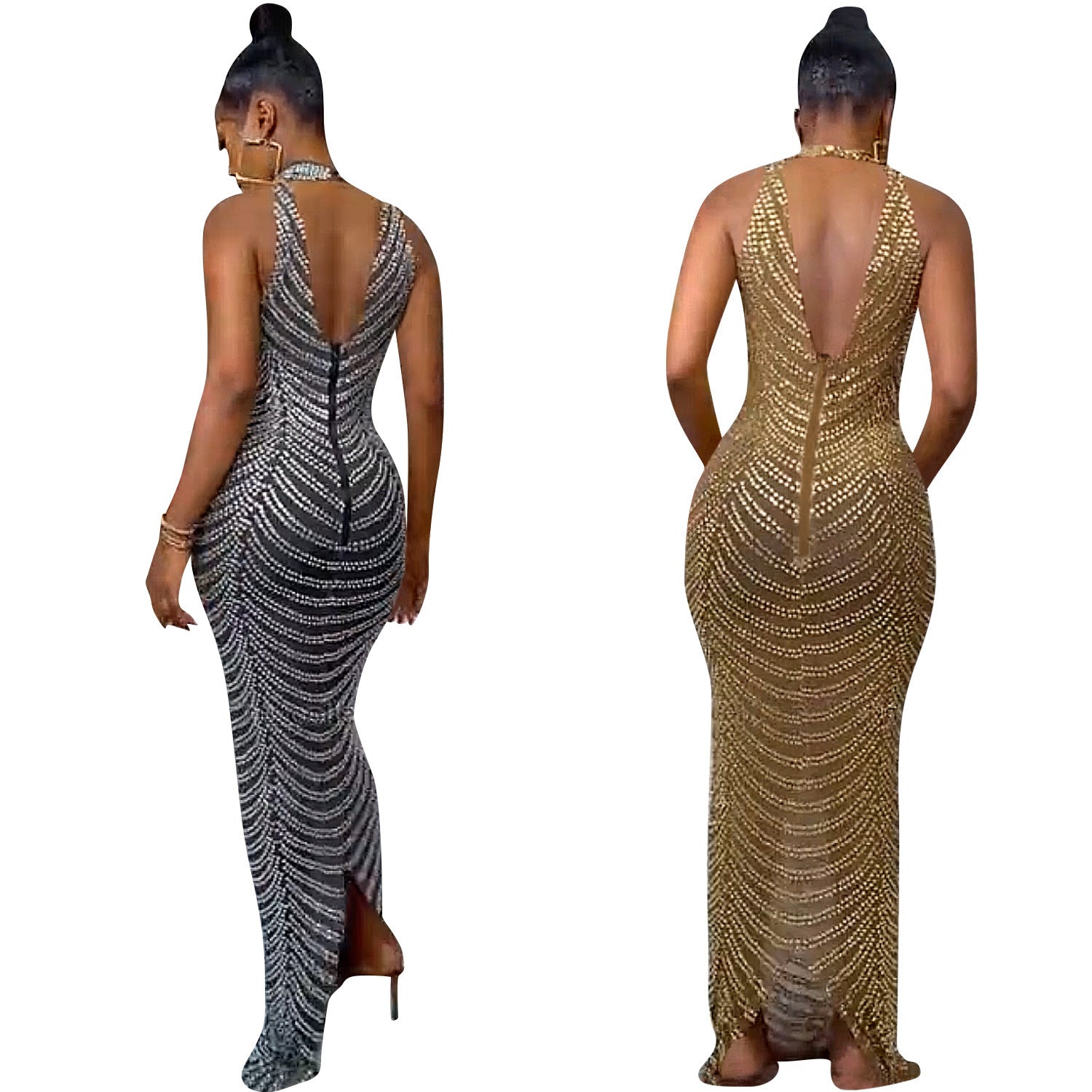 Women's Fashion Sexy Backless Nightclub Party Formal Dresses