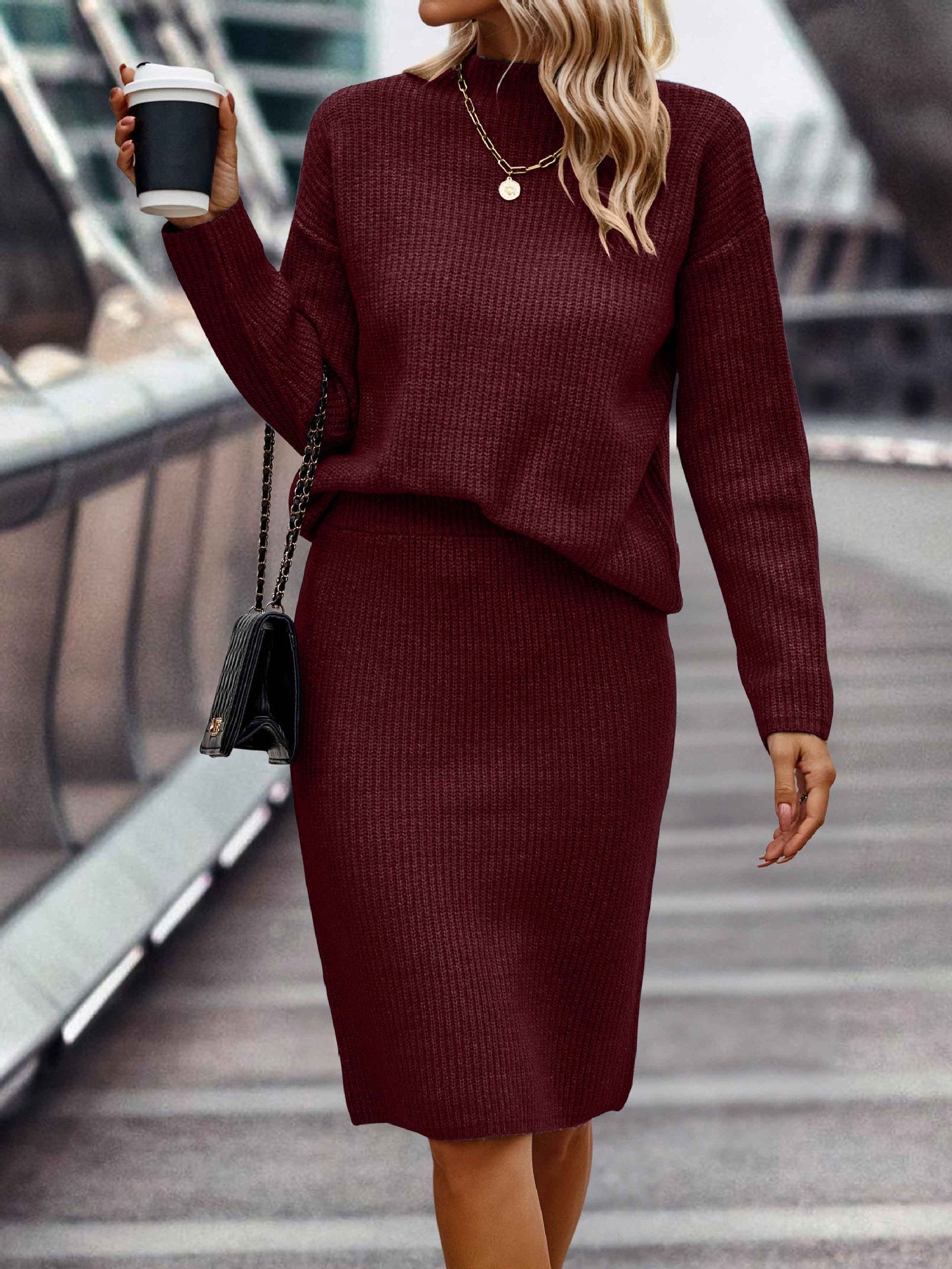 Women's Solid Color Long Sleeve Fashion Mock Sweaters