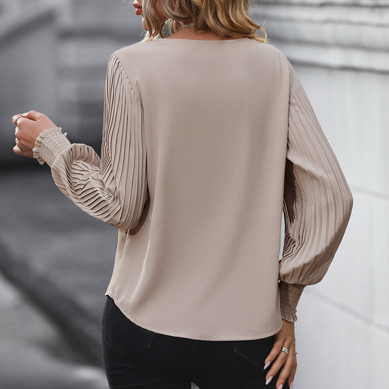 Women's Autumn Long Sleeve Solid Color Shirt Blouses