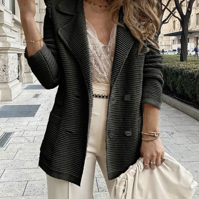 Women's Texture Casual Long Sleeve For Coats