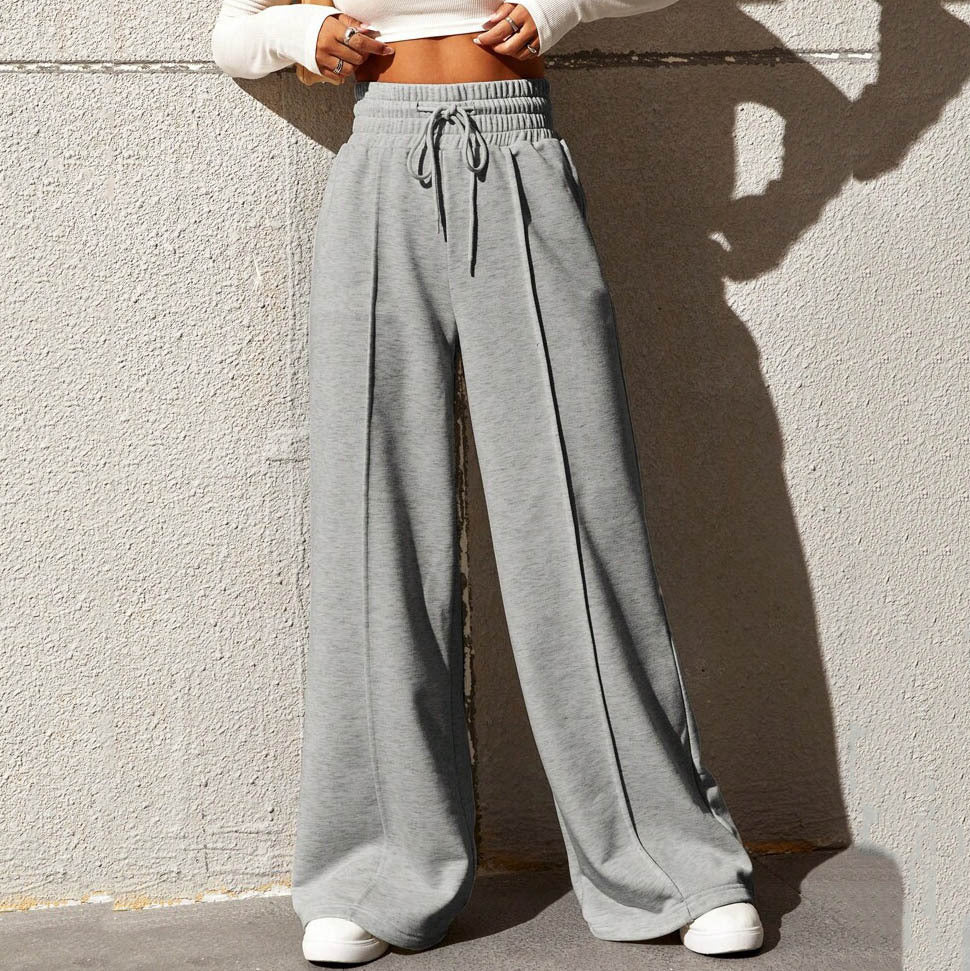 Sports Female Autumn Straight Loose Wide Pants