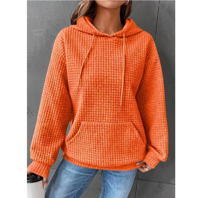 Women's Hooded Long Sleeves Sweatshirt Drawstring Drop Sweaters