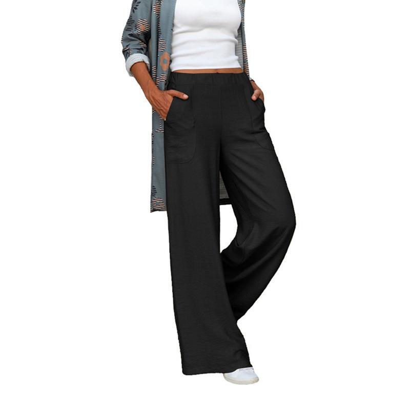 Women's Large Draping Casual Pure Color Elastic Pants