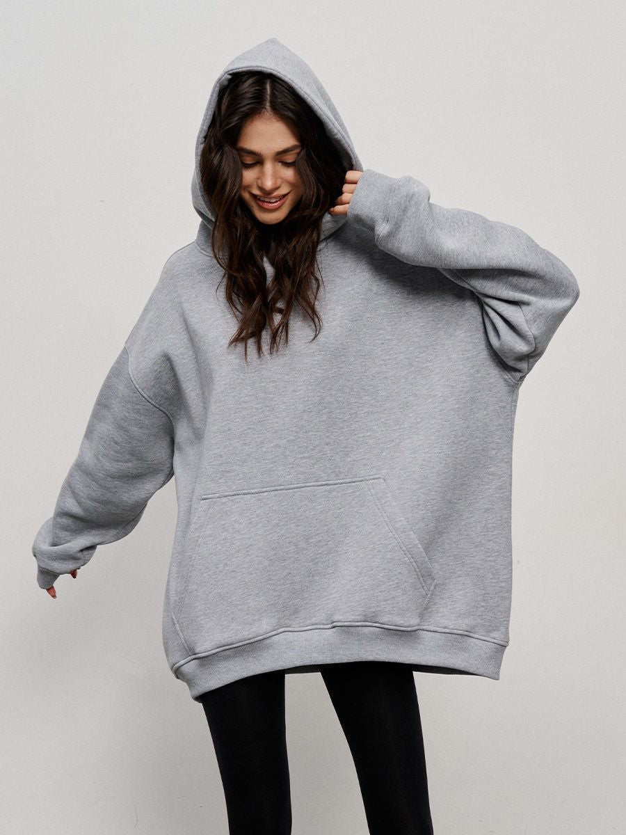 Boyfriend Style Polar Fleece Loose Pockets Sweaters