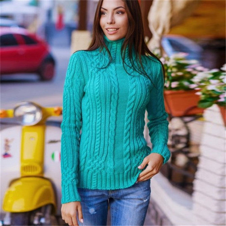 Slouchy Women's Turtleneck Fashion Slim Fit Tops