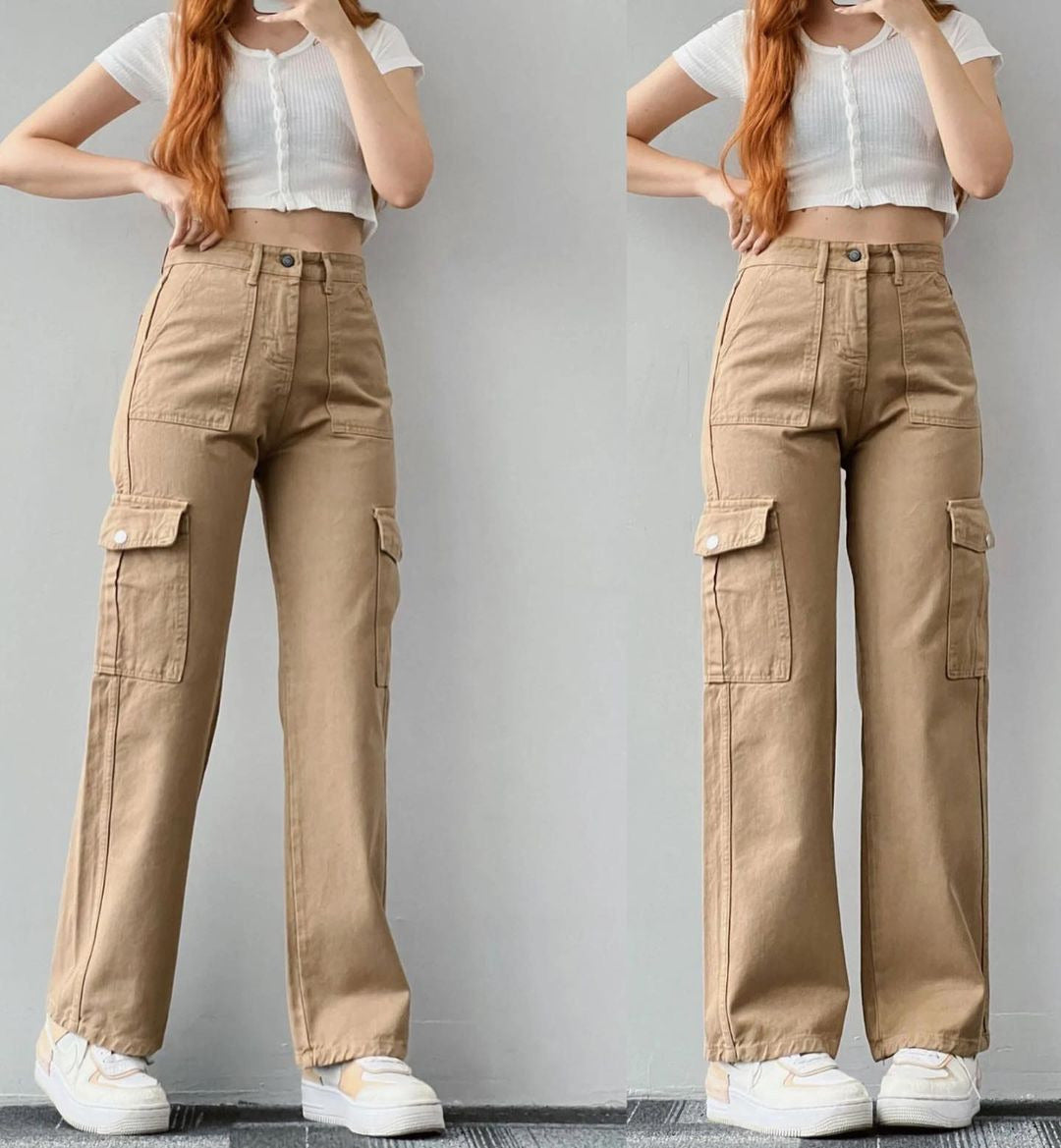 Casual Three-dimensional Pocket Trousers Tight Waist Pants