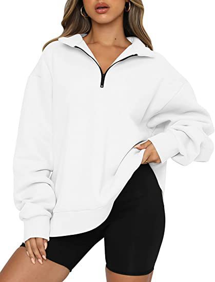 Women's Casual Half Long-sleeve Zipper Fleece-lined Pocket Sweaters