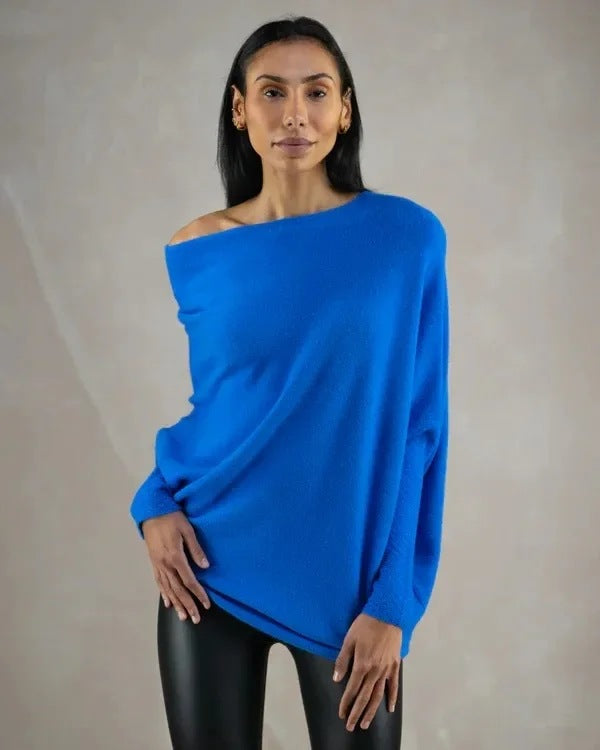 Solid Color Round Neck Long Sleeve Sweaters