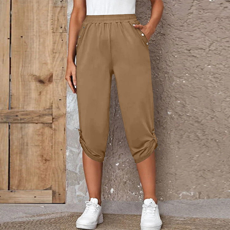 Women's Summer Fashion Casual Cropped Trousers With Pants