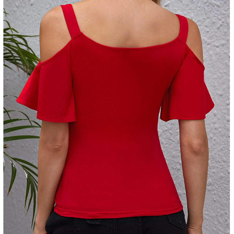 Women's Elegant Ruffled Slim Fit Camisole Casual Blouses