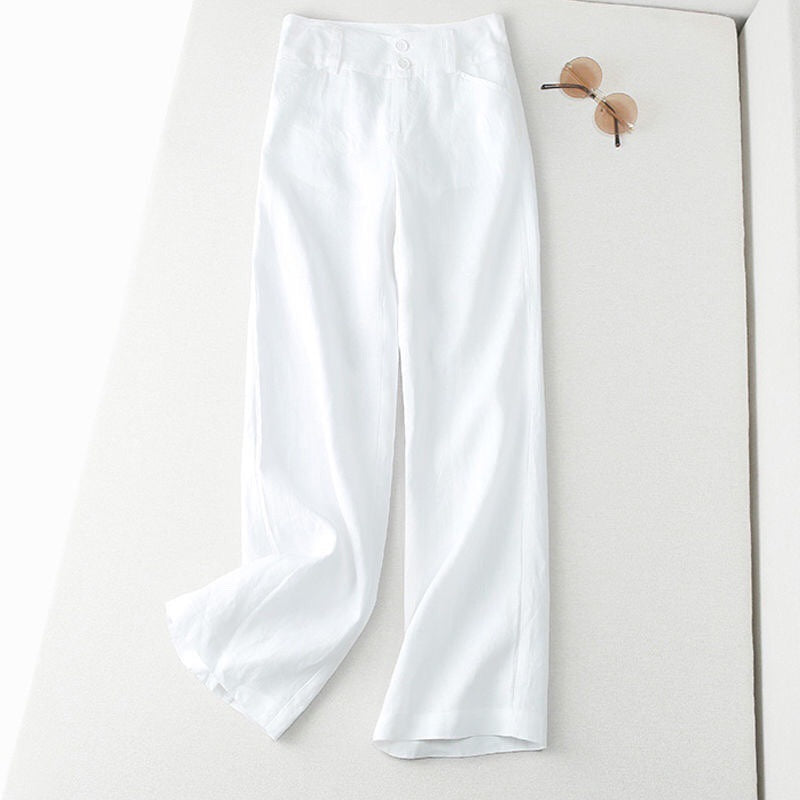 Women's Half Elastic High Waist Slimming Casual Pants