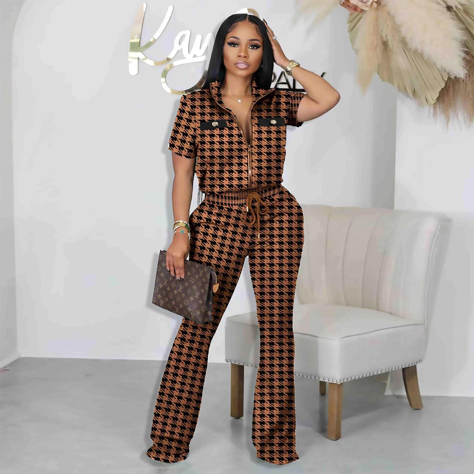 Versatile Women's Popular Loose Printed Two-piece Suits