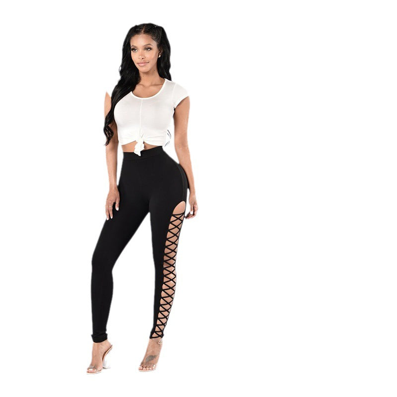 Women's Classy Side Cross Outing Skinny Leggings