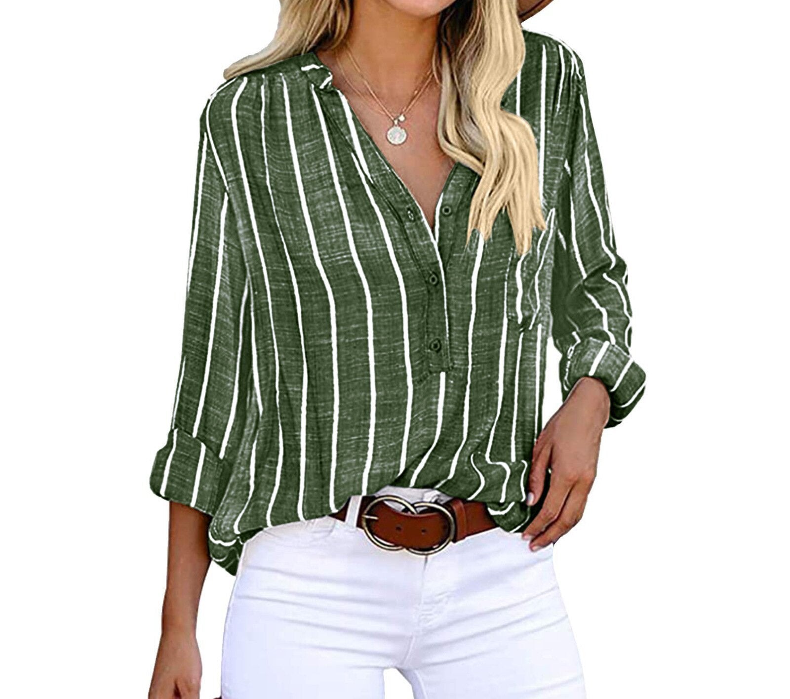 Women's Day Delivery Simple Fashion Printed Striped Blouses