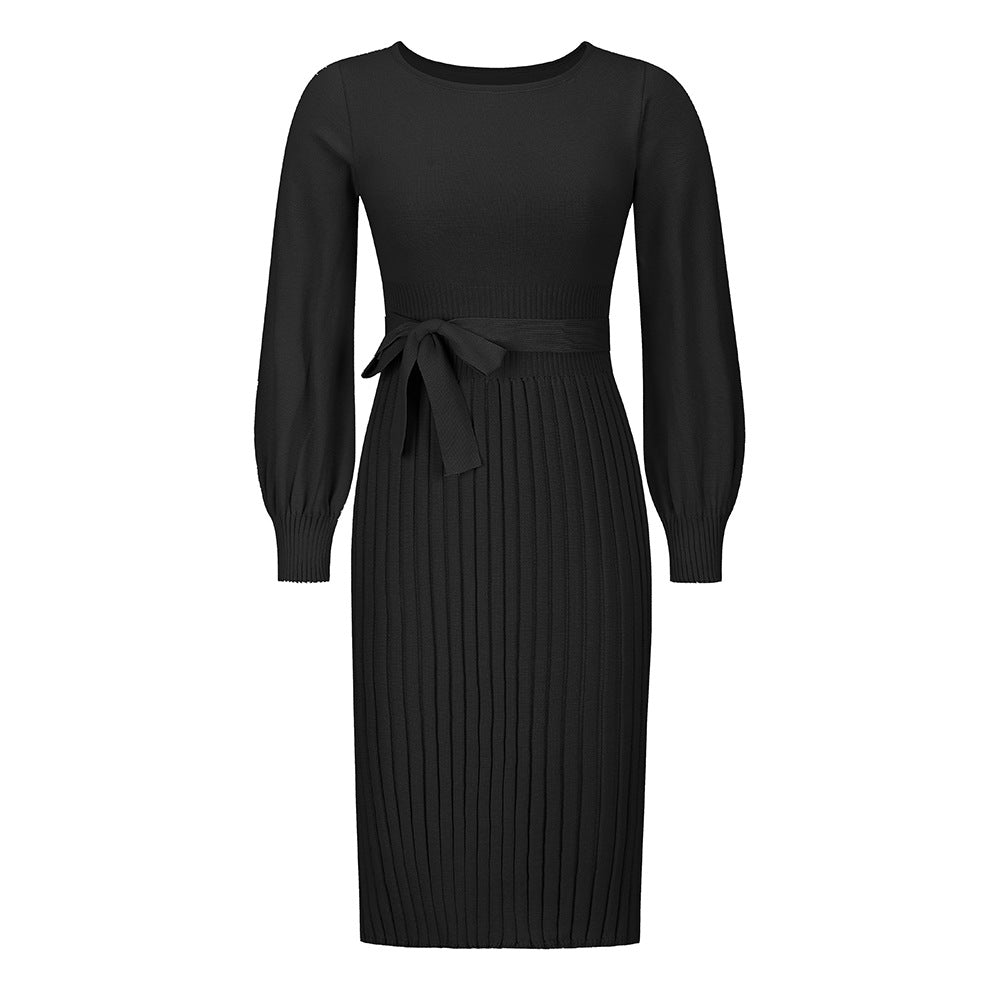 Women's Knitted Long Sleeve Dress Mid-length Sweaters