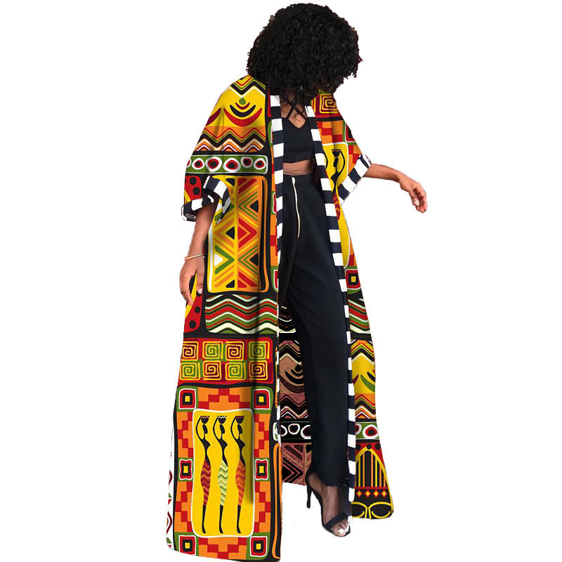 Women's Spring Trench African Ethnic Style Long Coats