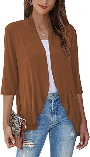 Women's Autumn Solid Color 3/4 Sleeve Ruffle Blouses