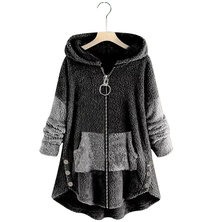 Women's Style Autumn Street Hipster Fluffy Hooded Sweaters