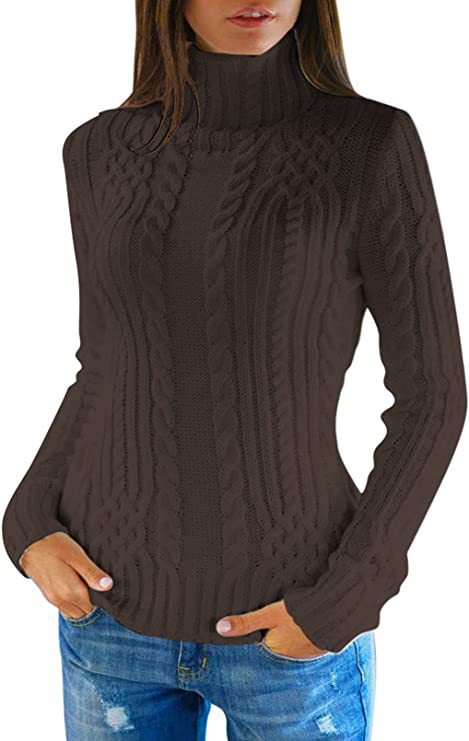 Slouchy Women's Turtleneck Fashion Slim Fit Tops