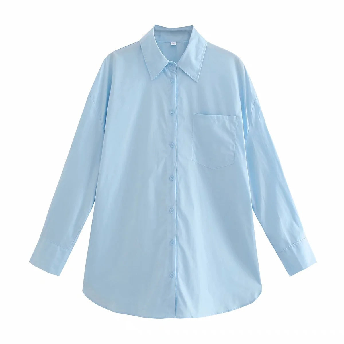 Women's Basic Long-sleeved Shirt With Autumn Pockets Blouses