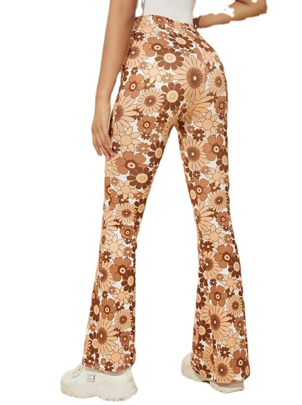 Women's Charming Summer Floral Sexy Bell-bottom Pants