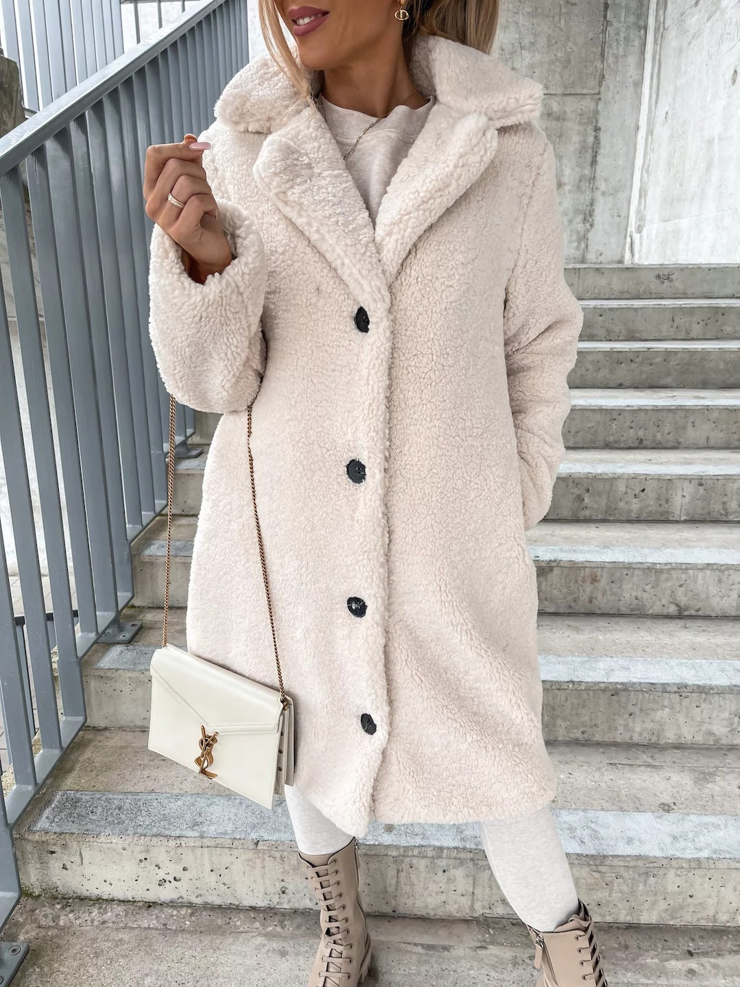 Women's Fur Long Sleeve Lapel Female Plush Coats