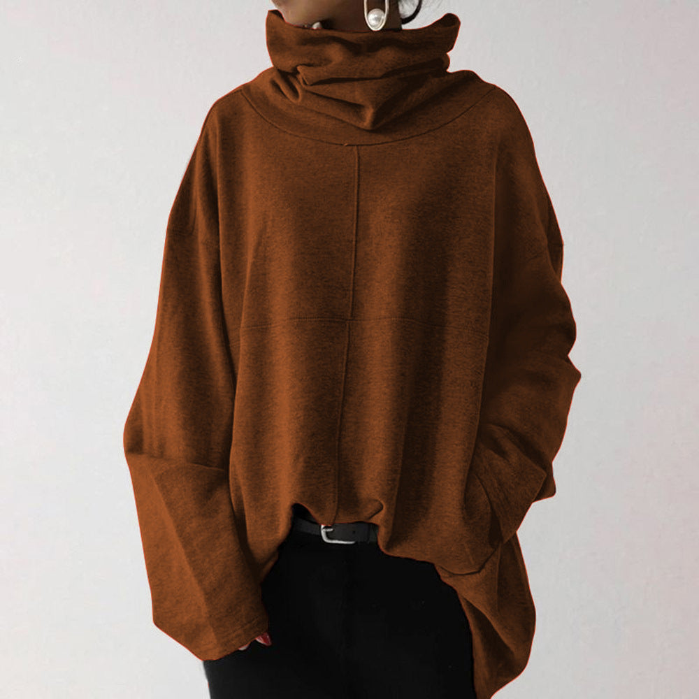 Women's Casual Long Sleeves Turtleneck Pullover Solid Coats