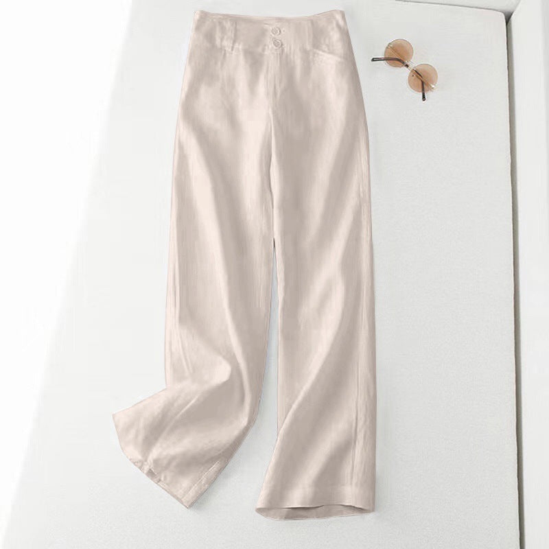 Women's Half Elastic High Waist Slimming Casual Pants