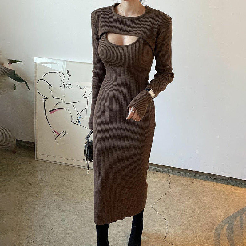 Women's Cutout Shawl Slim Fit Slit Suspender Dress Dresses