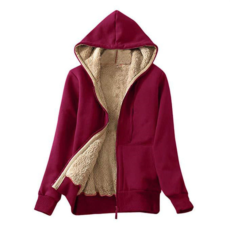 Women's Hooded Long Sleeve Solid Color Hoodie Sweaters