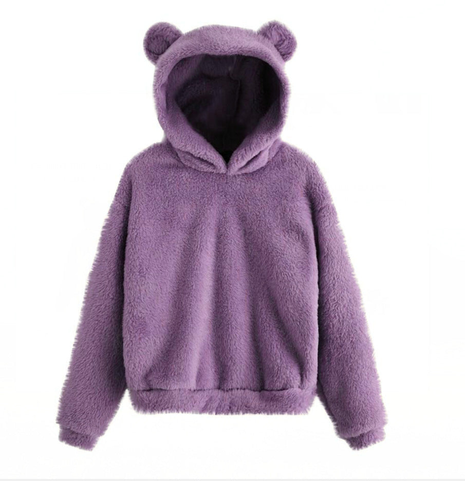 Creative Trendy Fluffy Rabbit Hooded Warm Sweaters