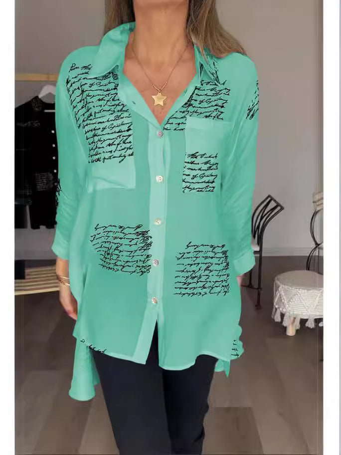 Women's Versatile Spring Fashion Printed Shirt Blouses