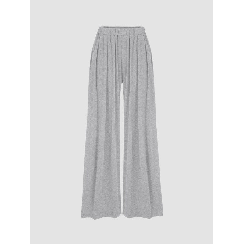 Women's Casual Stretch Elastic Waist Wide Leg Pants