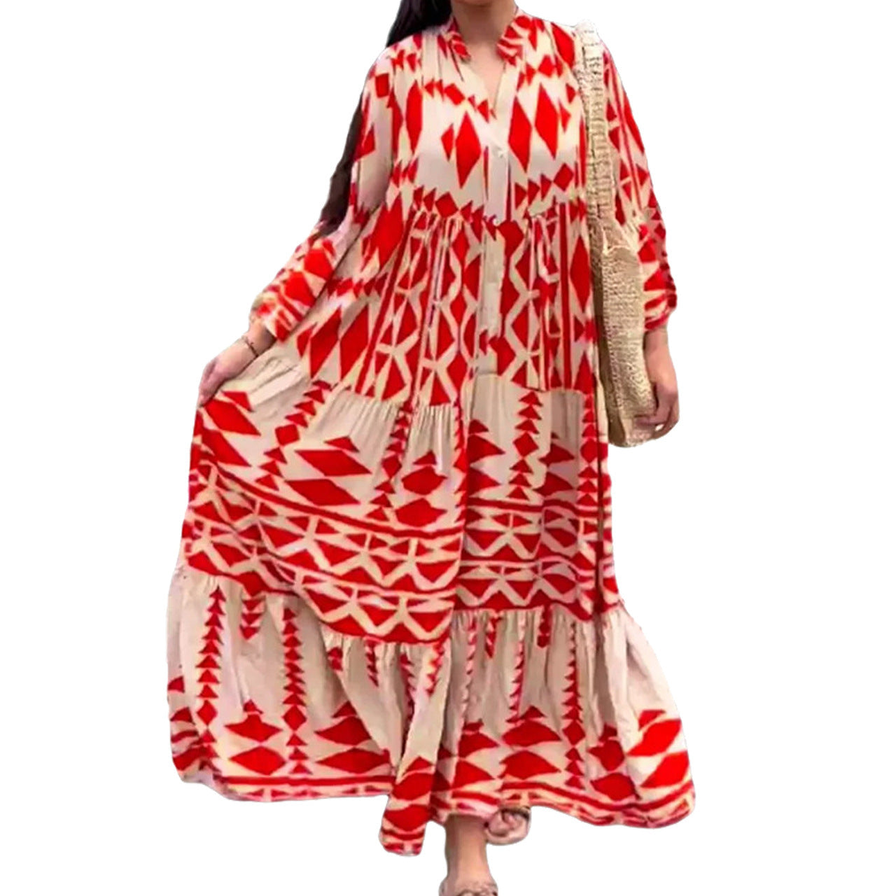 Women's Elegant Printed Shirt Bohemian Dress Skirts