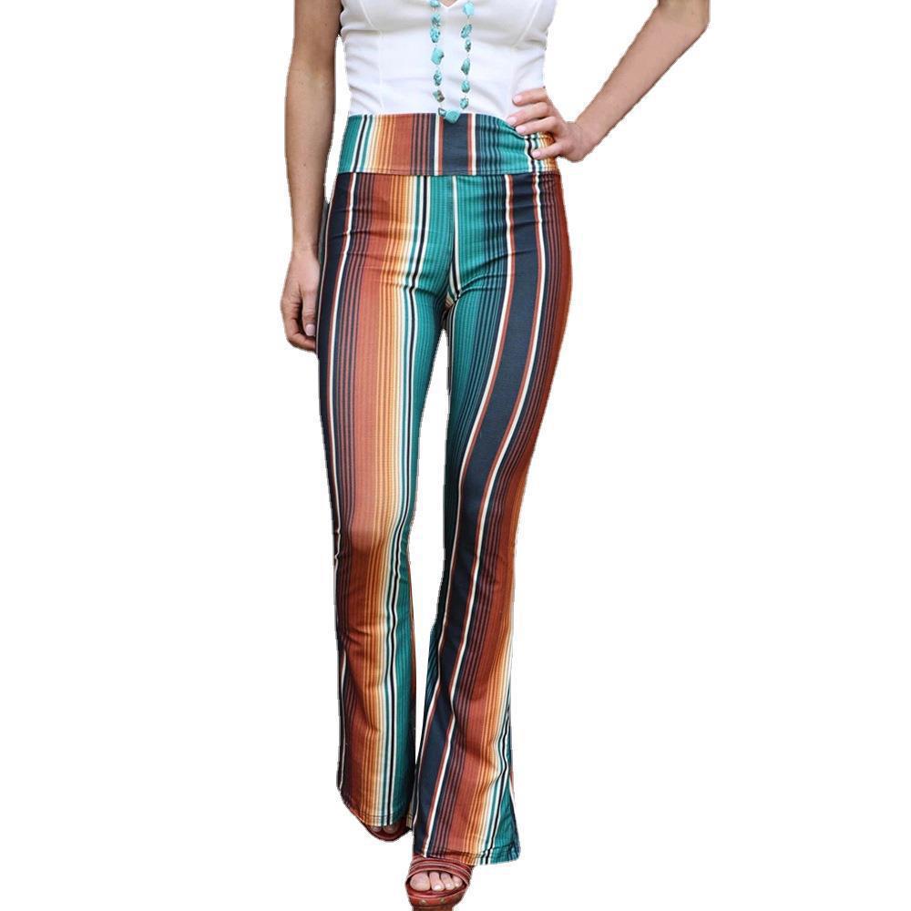 Women's Fashion Printed Tight High Waist Casual Pants