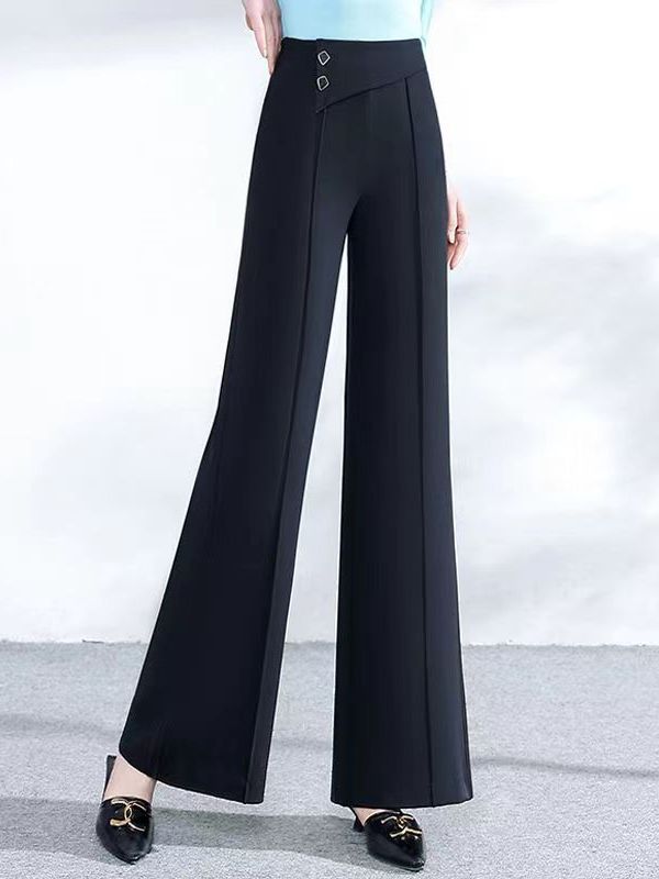 Women's Solid Color High Waist Casual Trousers Pants