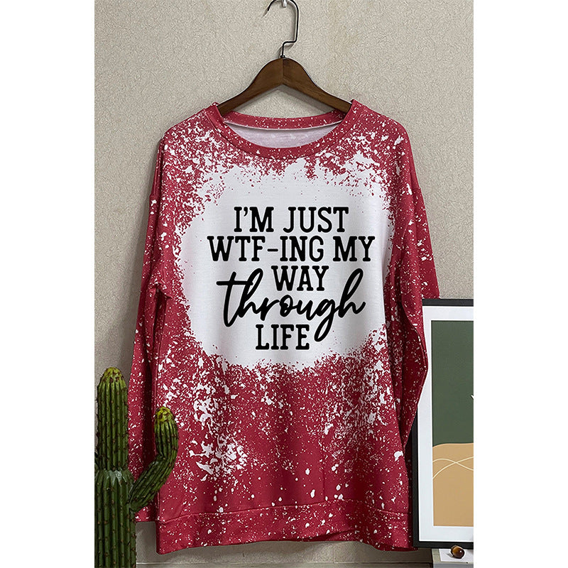 Women's Autumn Round Neck Long-sleeved Fashionable English Sweaters