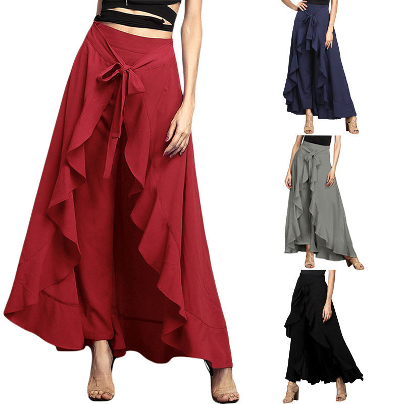 Women's Large High Waist Wide Leg Autumn Pants