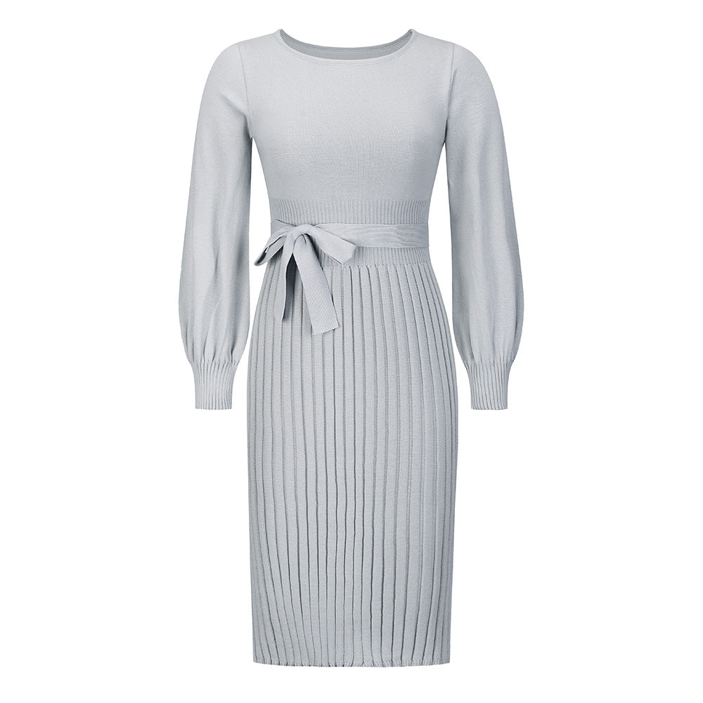 Women's Knitted Long Sleeve Dress Mid-length Sweaters