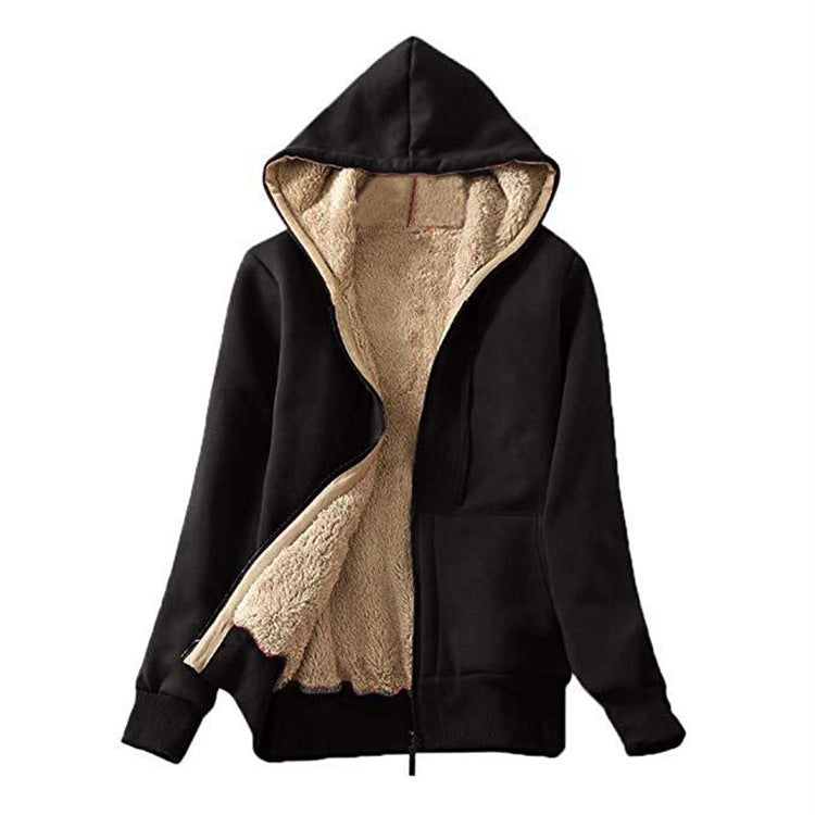 Women's Hooded Long Sleeve Solid Color Hoodie Sweaters