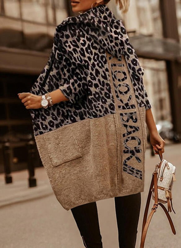 Women's Loose Street Printed Leopard Print Lettered Sweaters