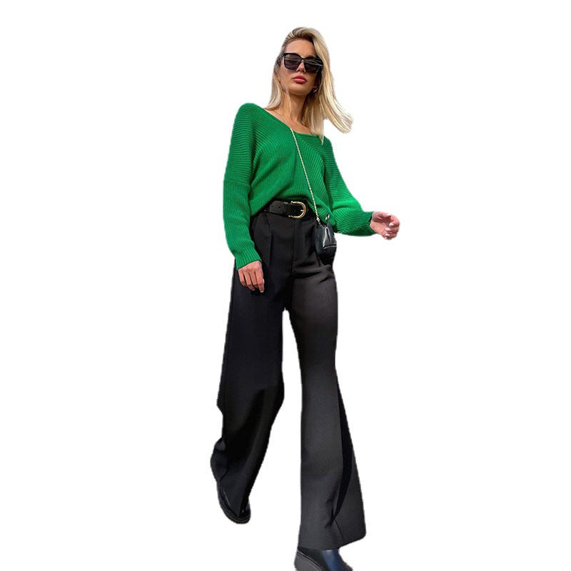 Women's Autumn Wide-leg Straight High Waist Casual Pants