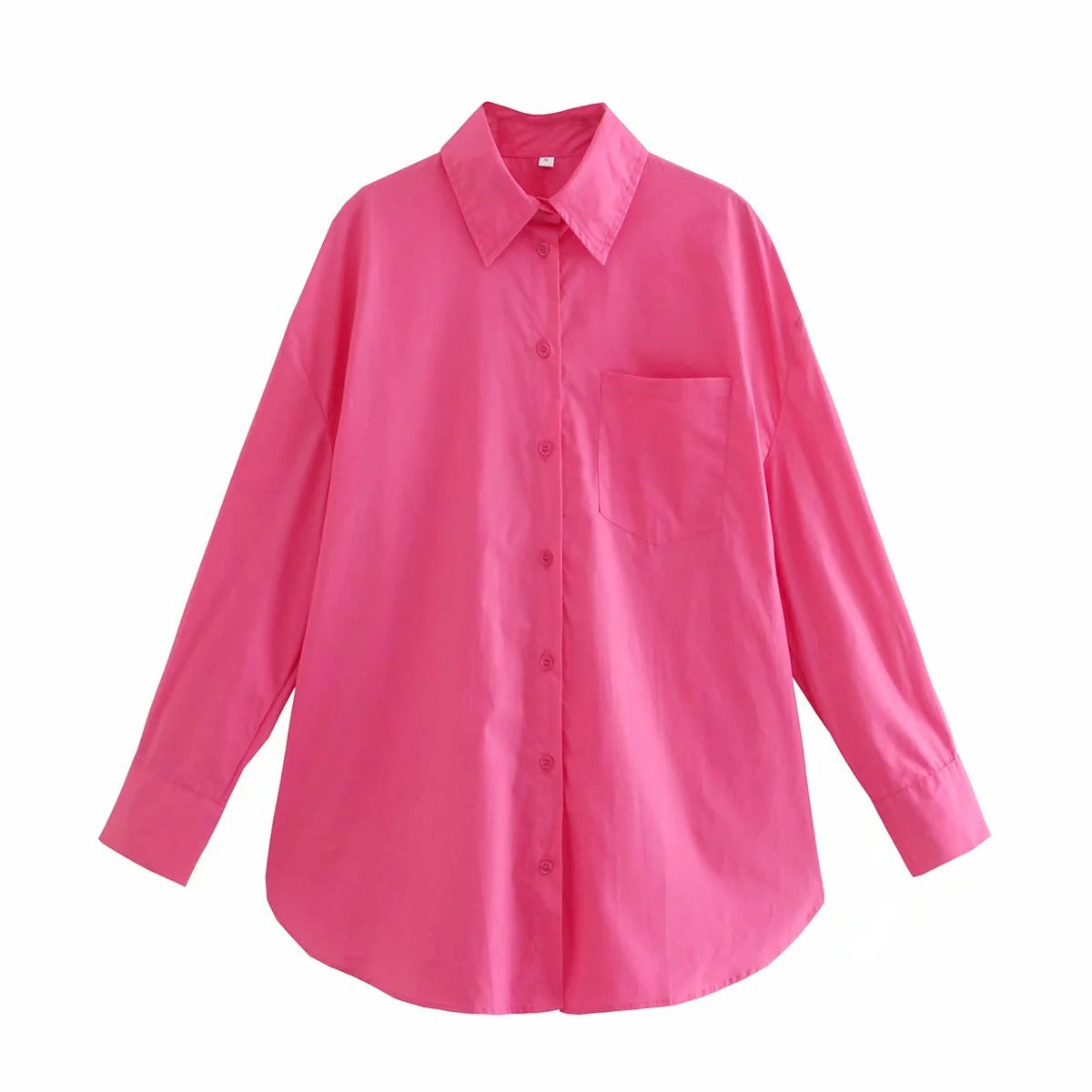 Women's Basic Long-sleeved Shirt With Autumn Pockets Blouses