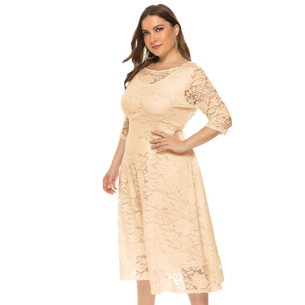 Slouchy Midi Hollow Lace Pocket Dress Dresses