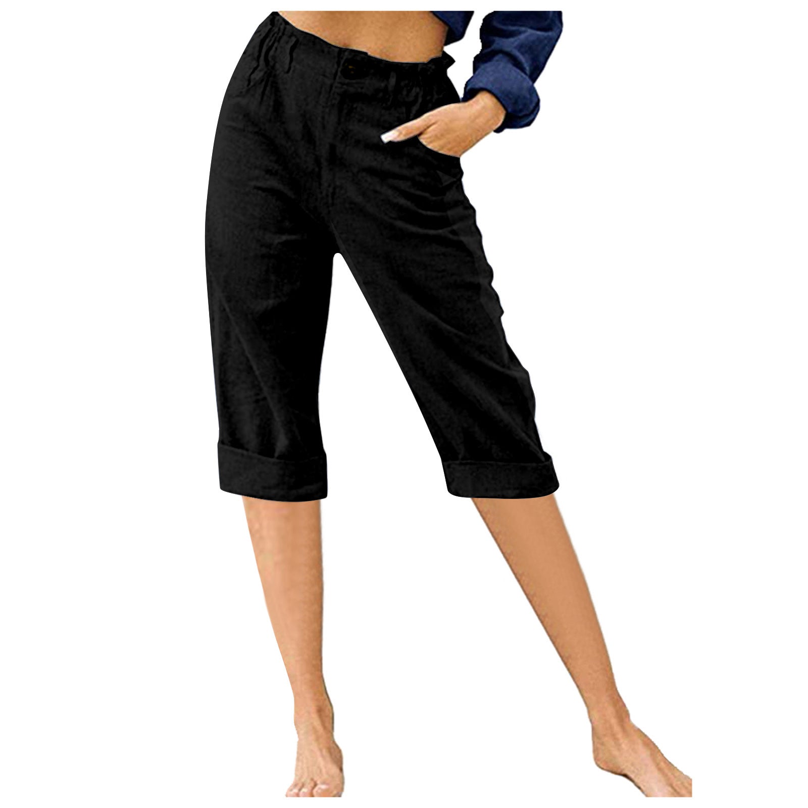 Women's And Linen Fashion Loose High Waist Pants