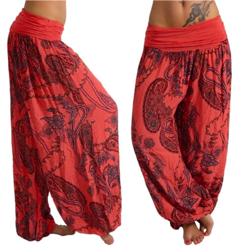 Versatile Digital Printing Long Wide-leg Casual Pants