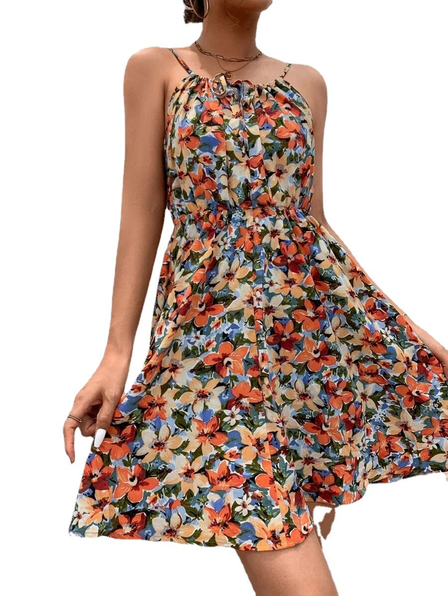 Women's Summer Elegant Sleeveless Pullover Print Elastic Dresses