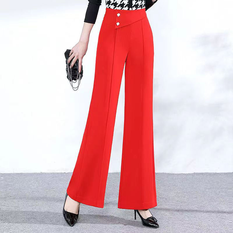 Women's Solid Color High Waist Casual Trousers Pants