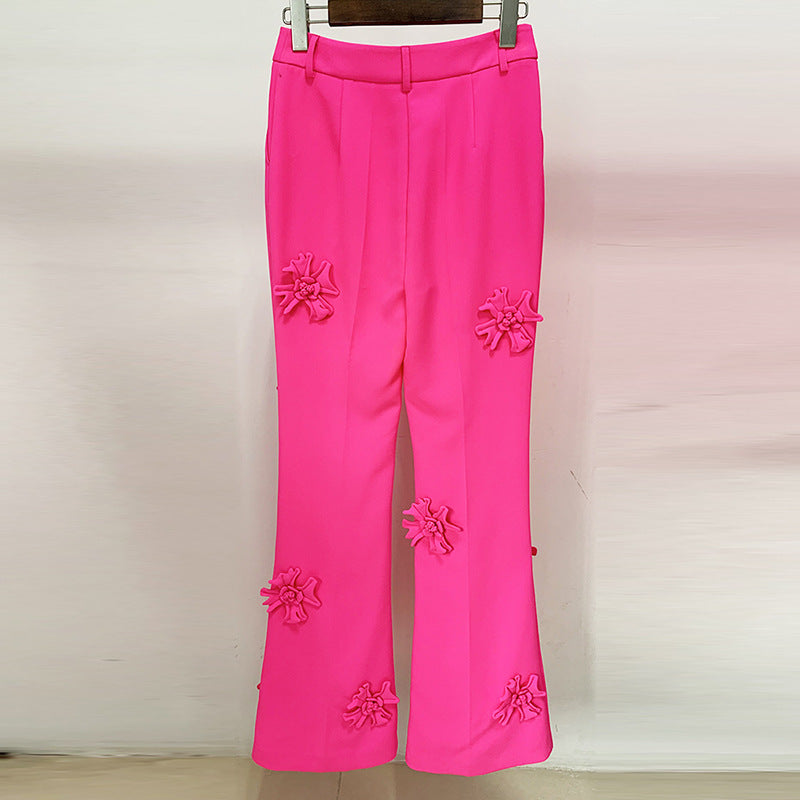 Durable Attractive Fashion Three-dimensional Flower Decoration Pants