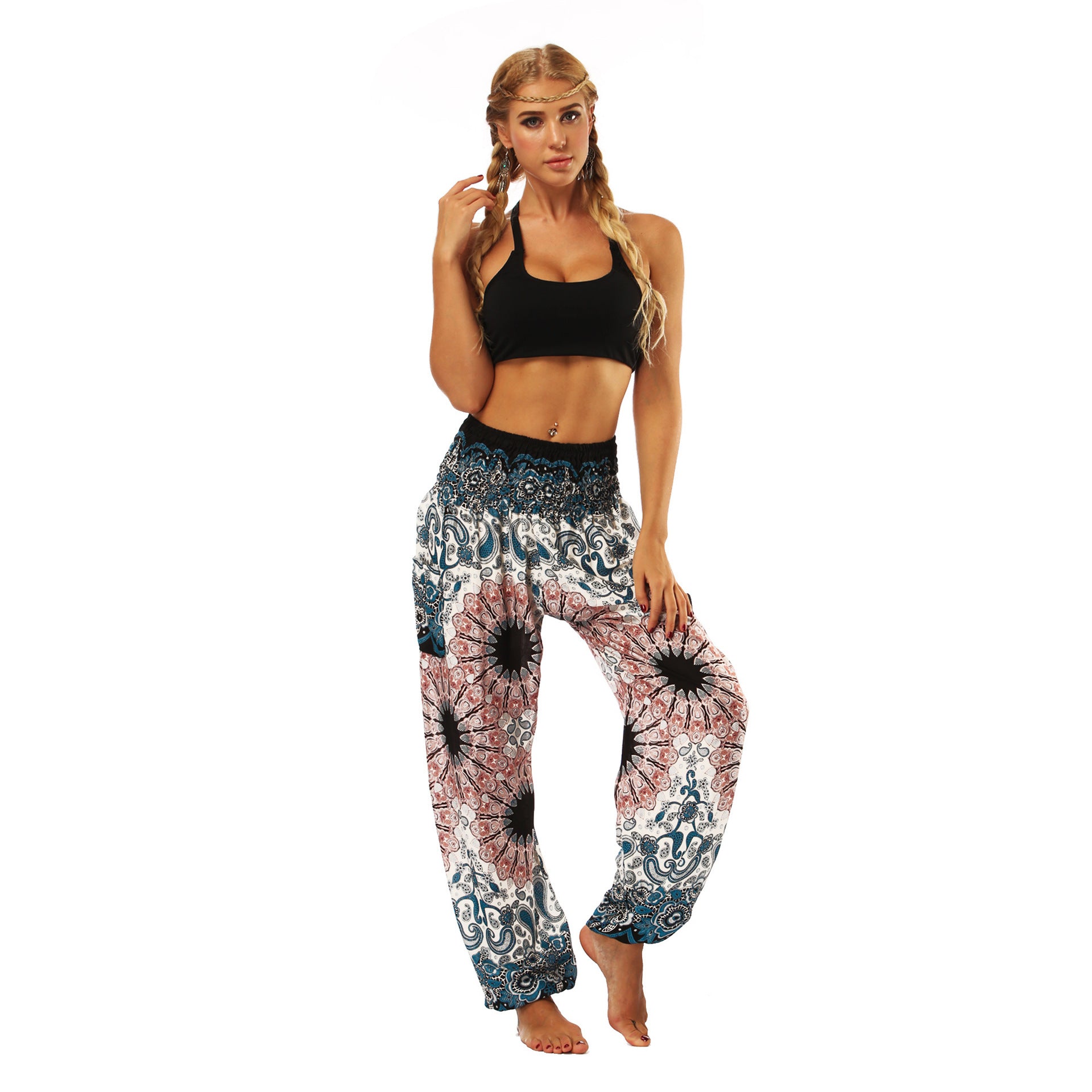 Women's Floral Digital Printing Sports Yoga Summer Breathable Comfortable Pants